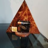 Small vintage triangular mineral clock