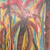 Abstract palm oil painting signed