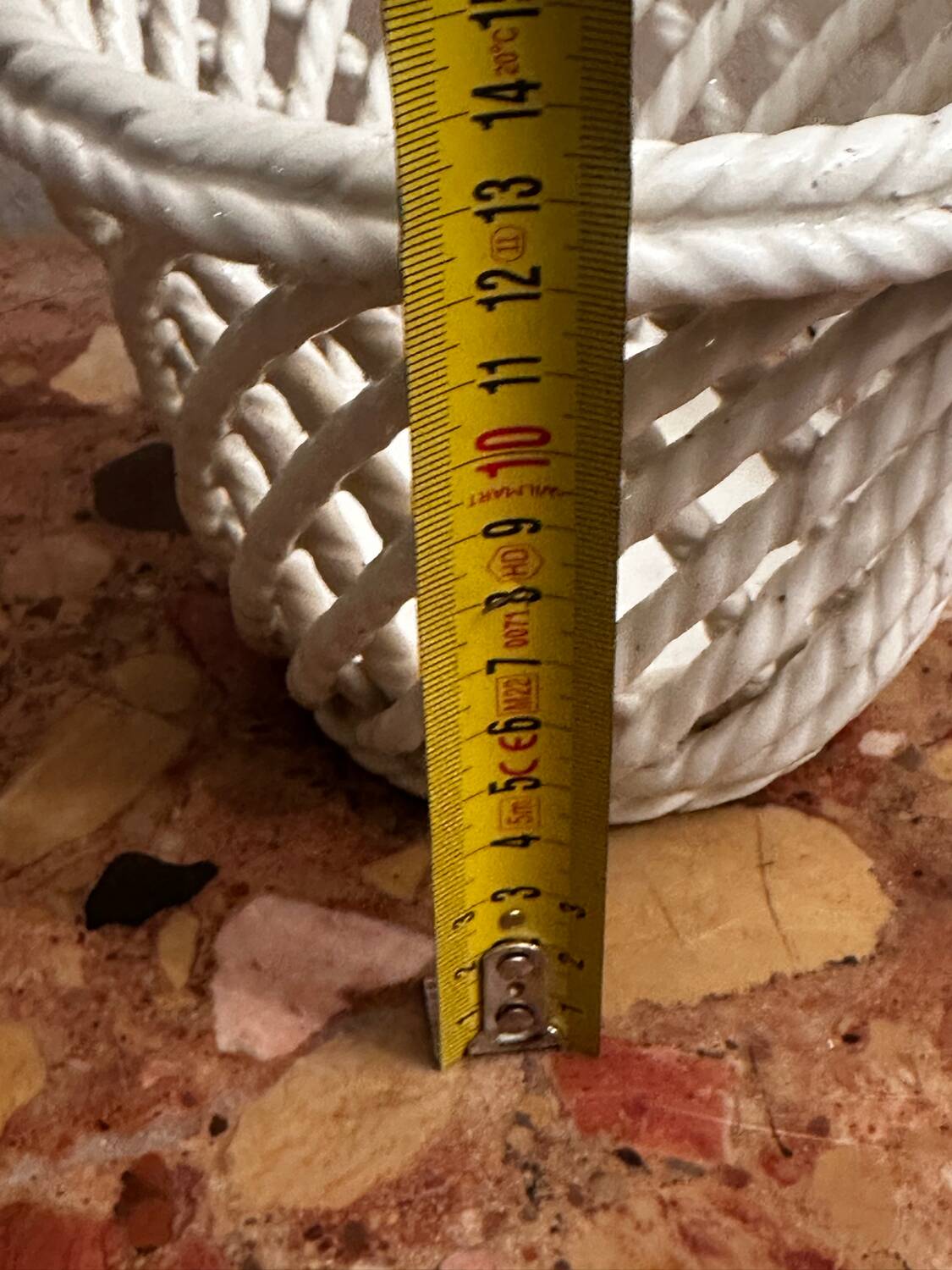 Vintage woven ceramic cache-pot