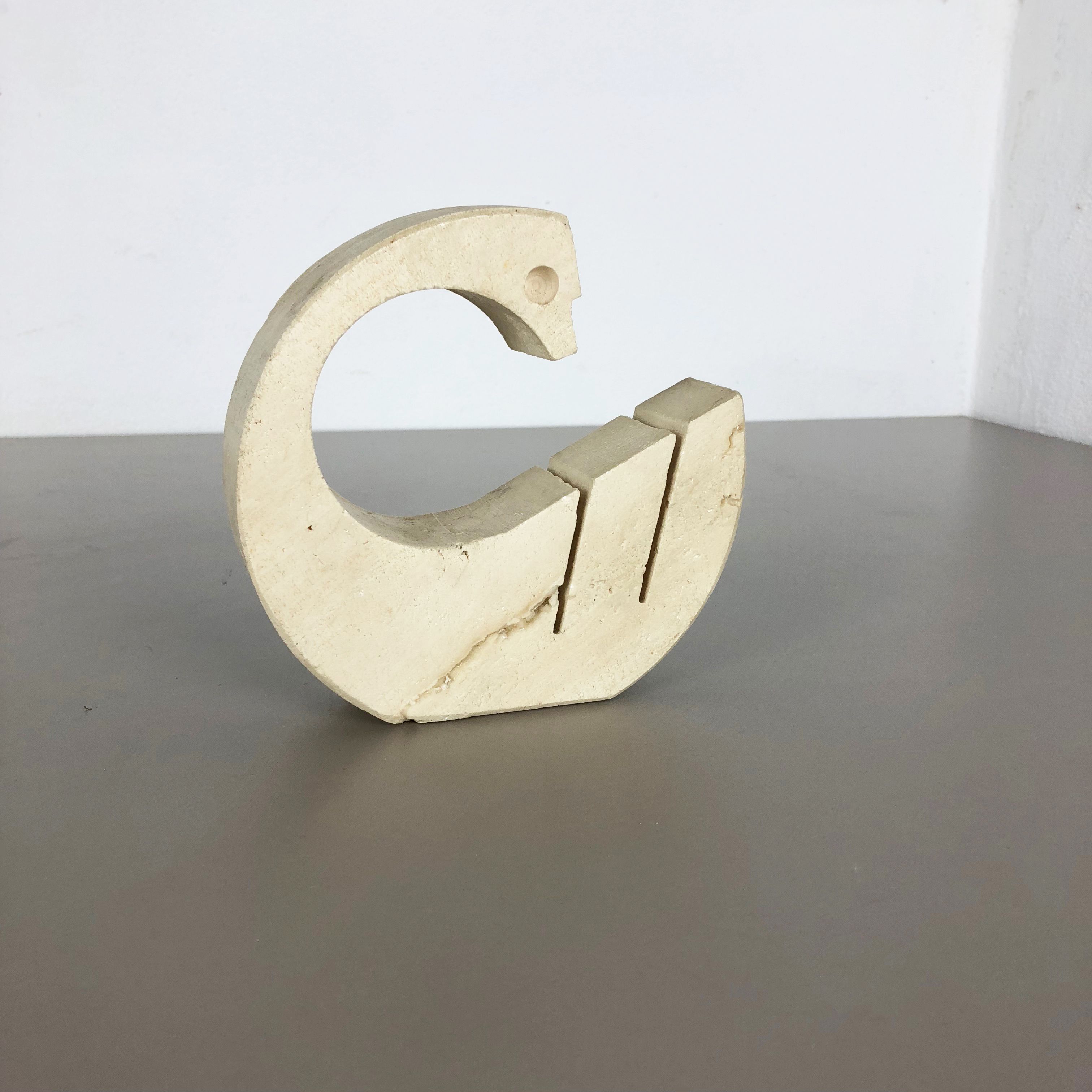 Modernist travertine marble swan figure by Fratelli Mannelli, Italy, 1970s