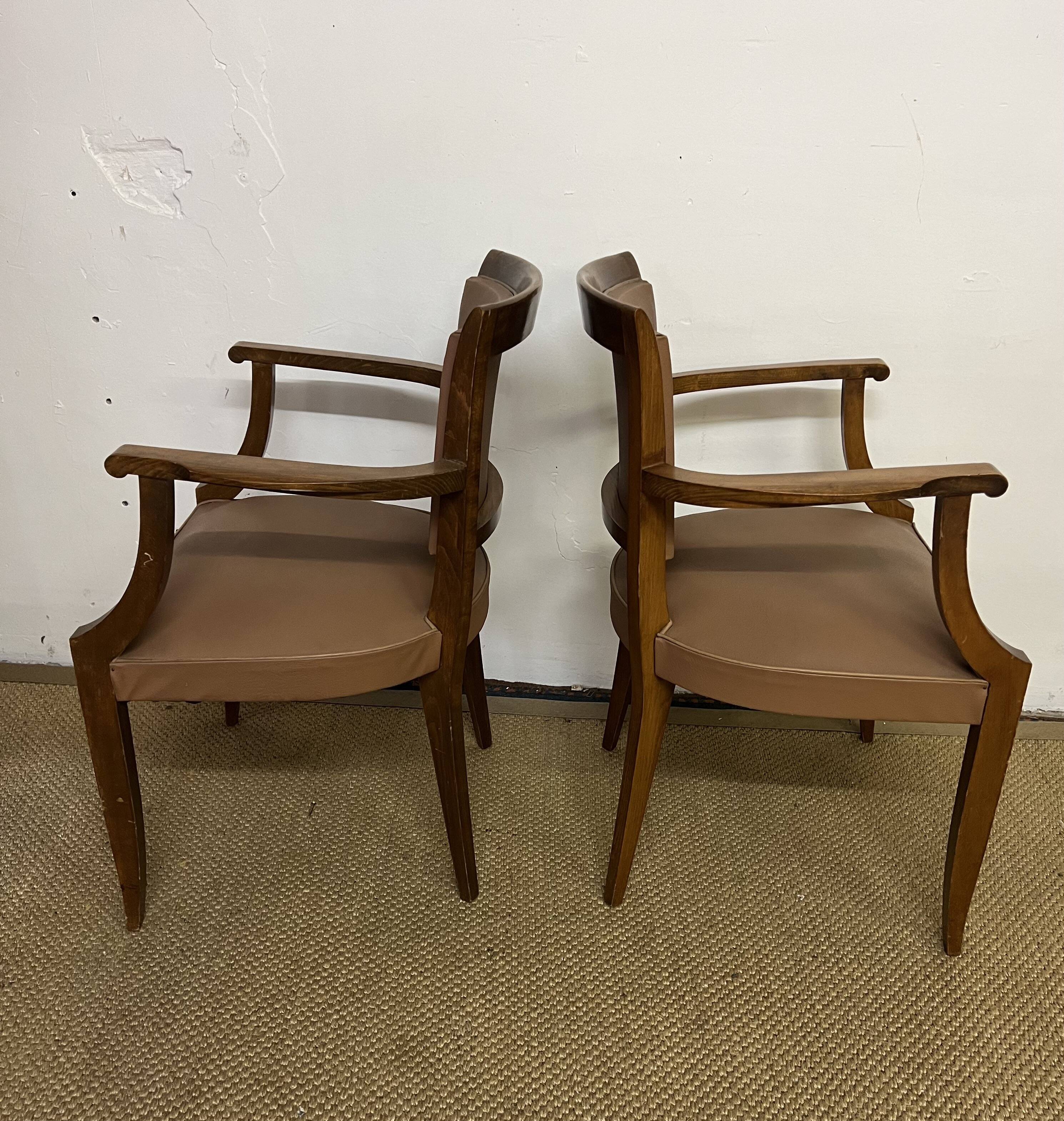 Pair of vintage bridge armchairs