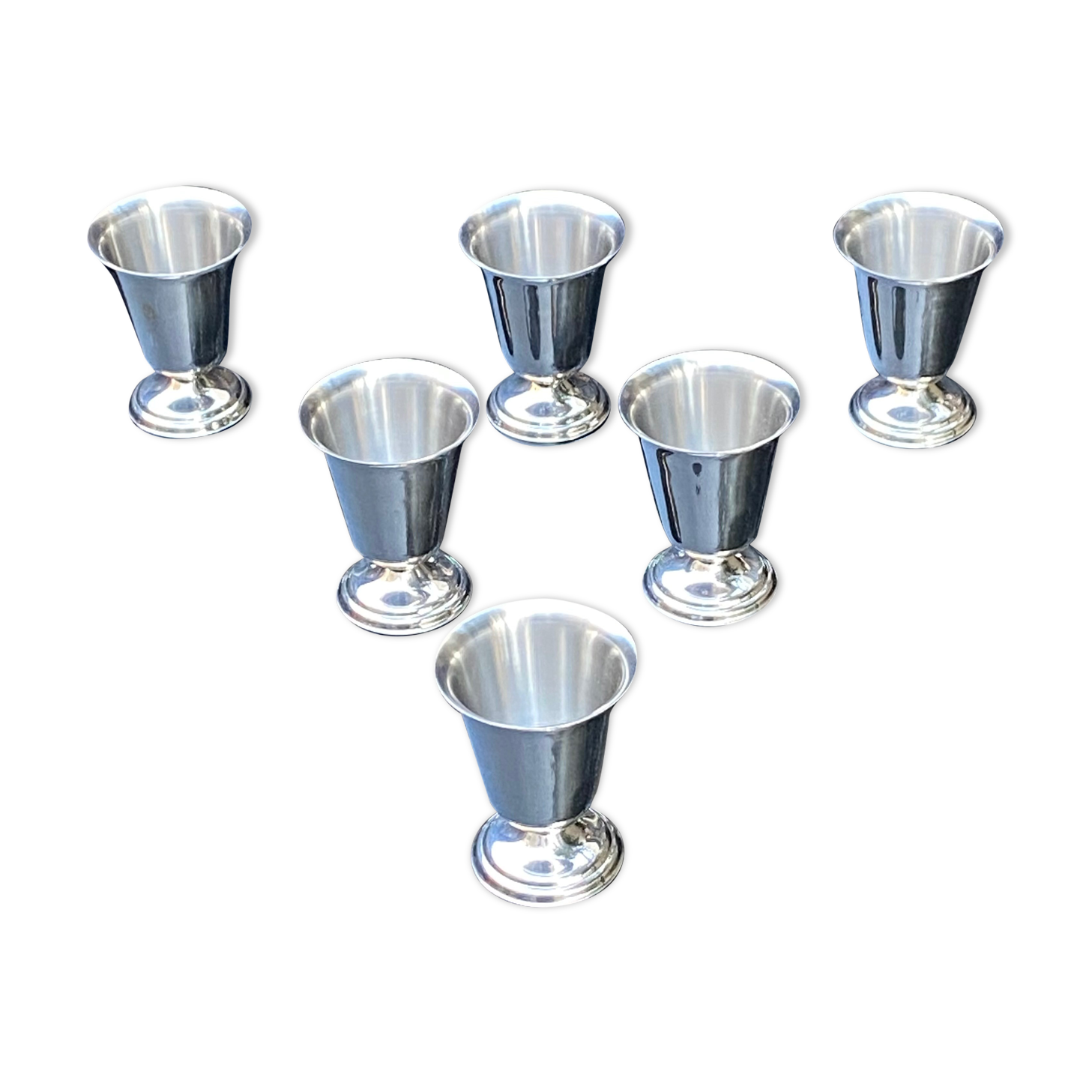 Ensemble de 6 gobelets en inox massif