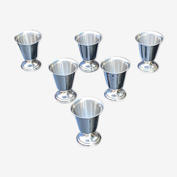 Set of 6 solid stainless steel cups