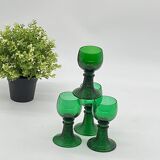 Ensemble de 4 verres Roemer / région Rhin, vert, ancien, vintage