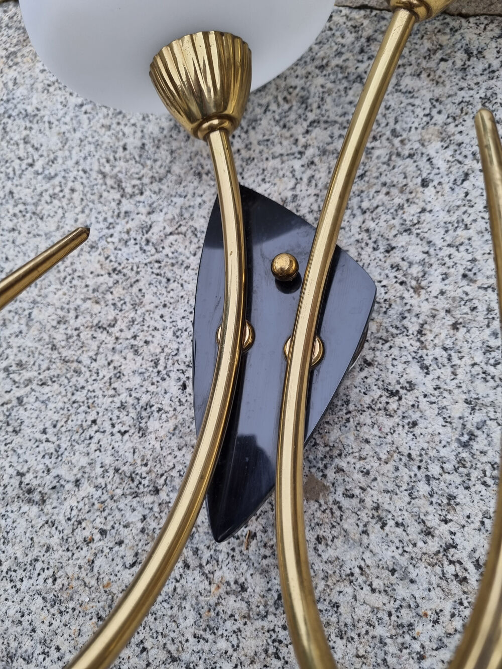 Double fire wall lamp, Arlus house, vintage, 50s