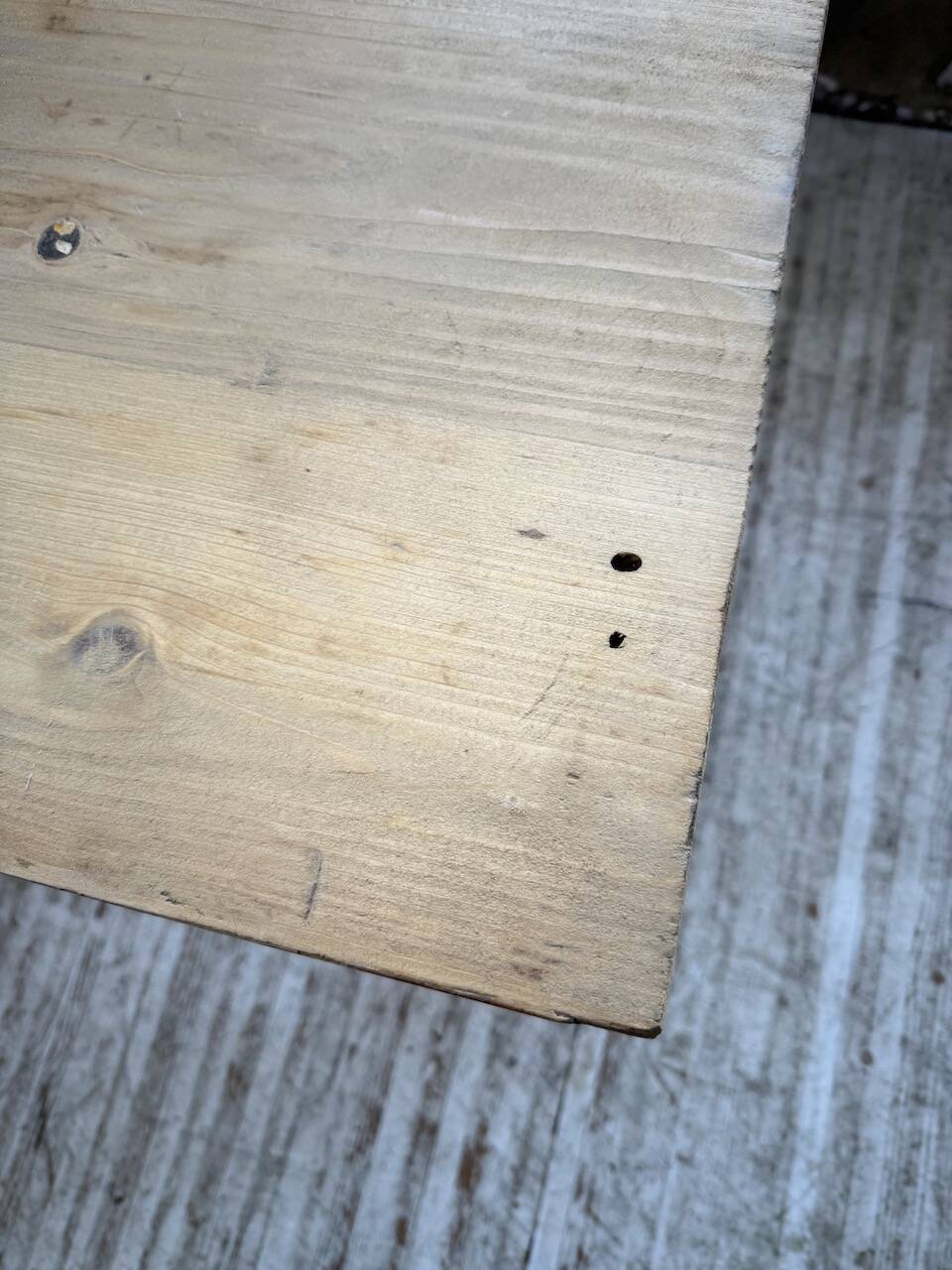 Table de ferme en pin et chêne