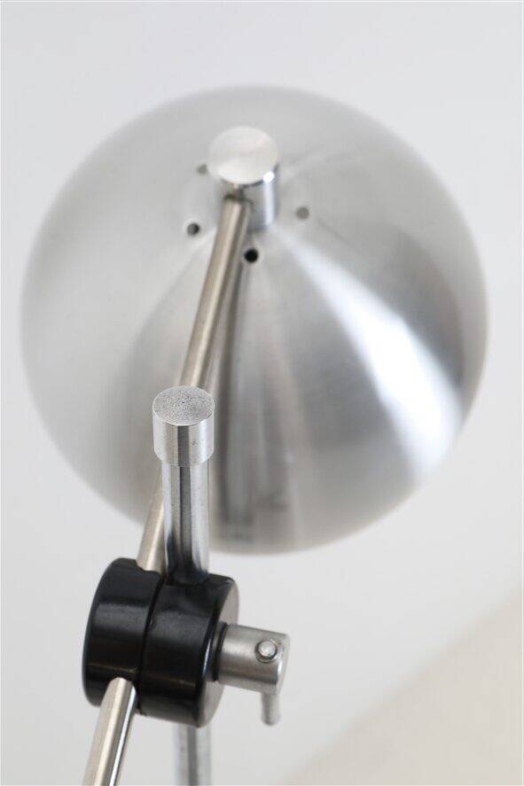 Mid-century double-spot floor lamp / aluminum / 1960s–1970s / space age / Danish modern design