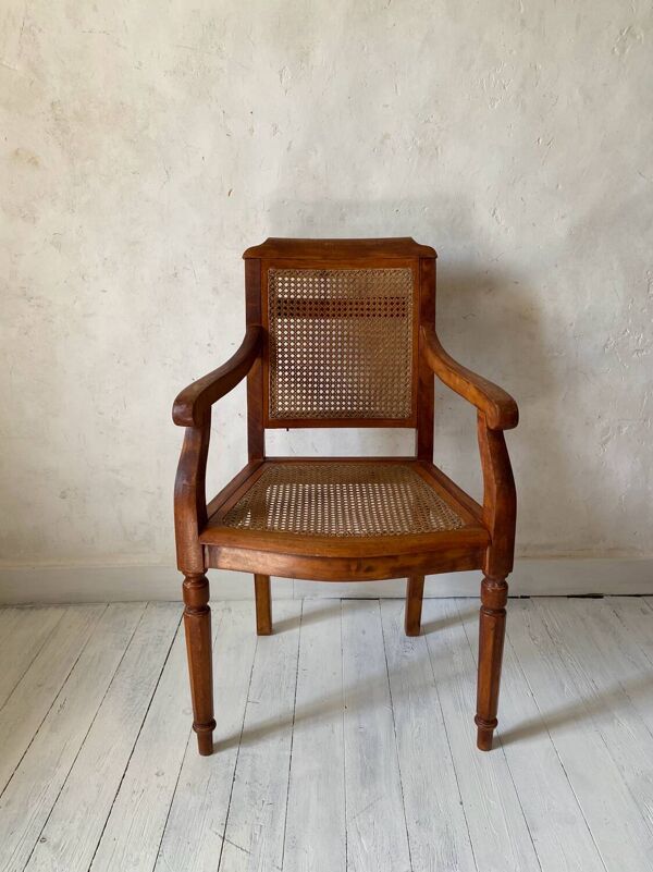 Fauteuil de barbier en cannage