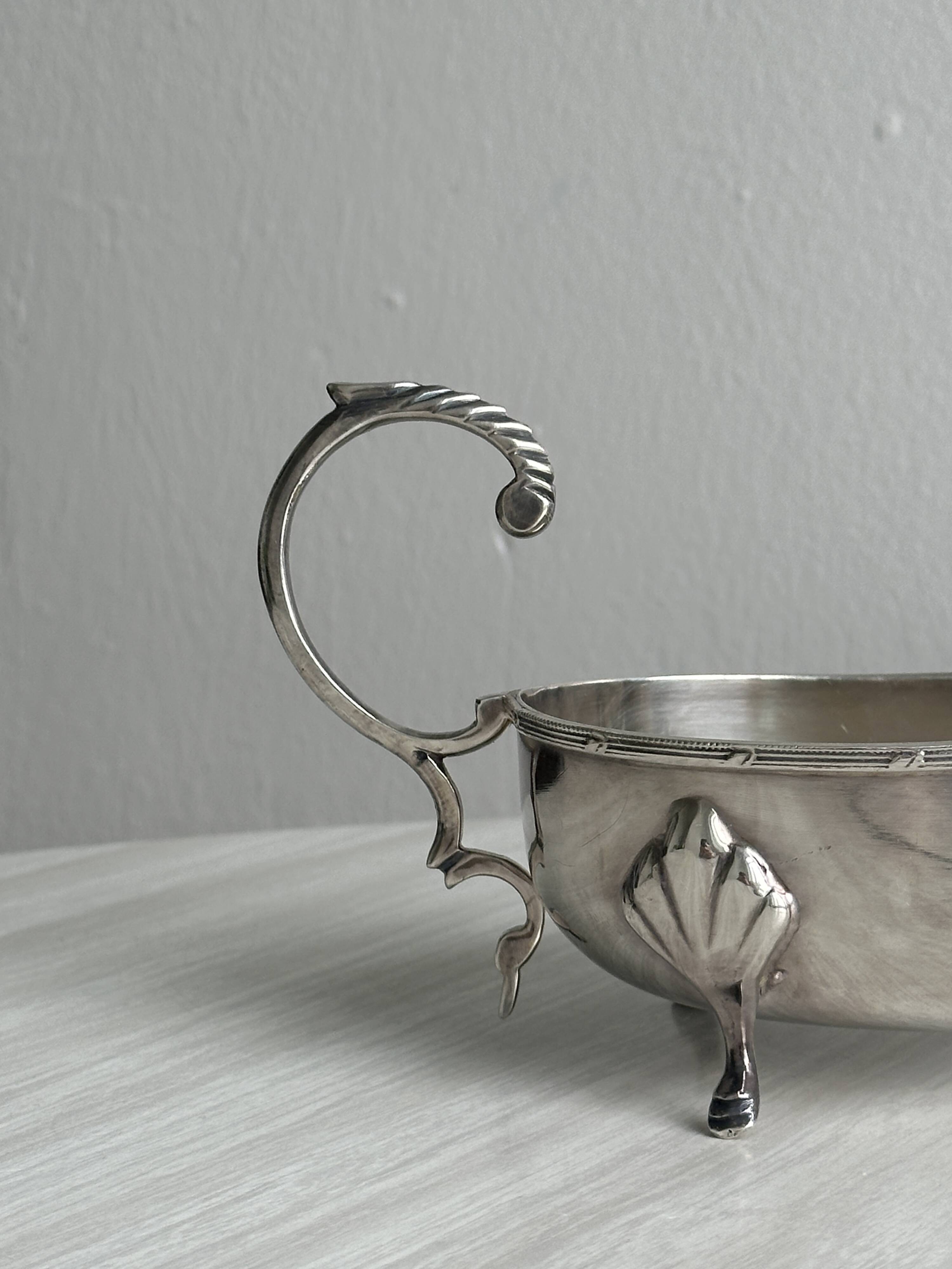 Antique silver-plated sauceboat