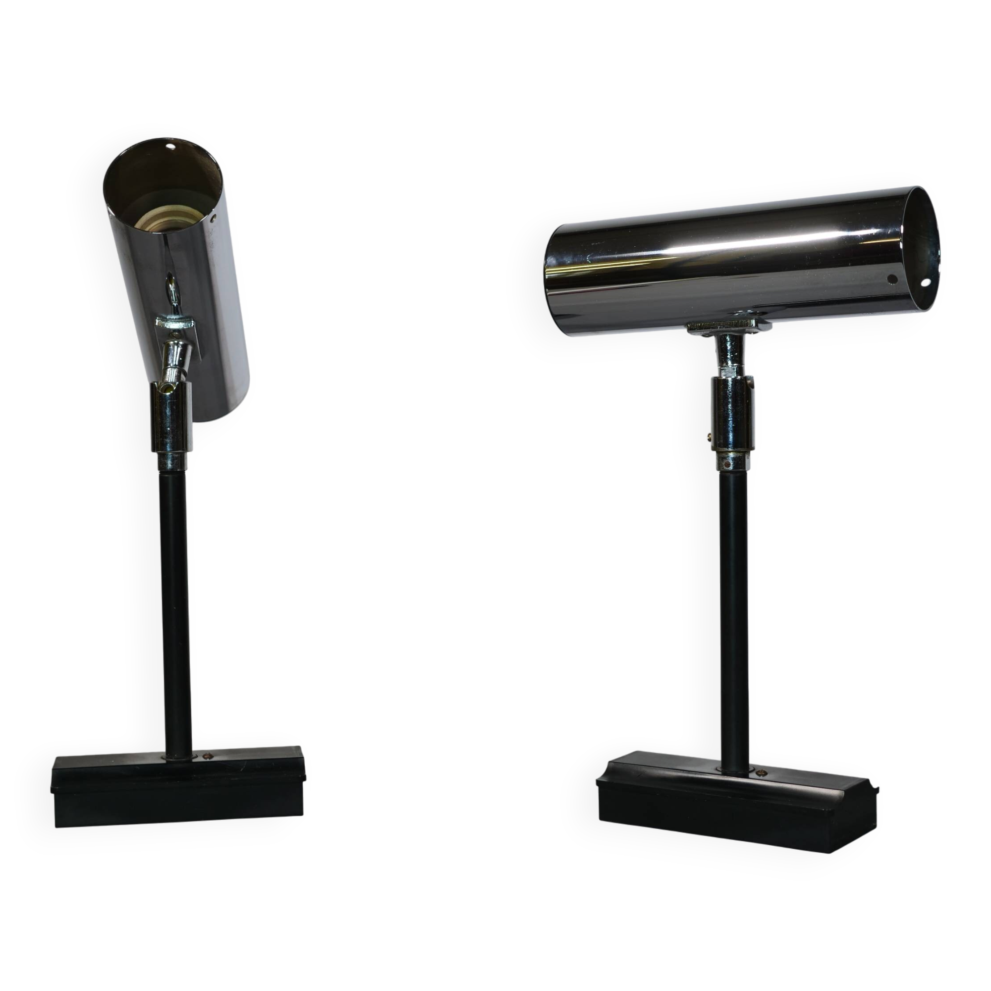 Luminaires murales space age en chrome pour le personnel, ensemble de 2, années 1970