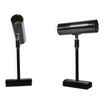 Space Age Wall Lights in Chrome for Staff, Set of 2, 1970s