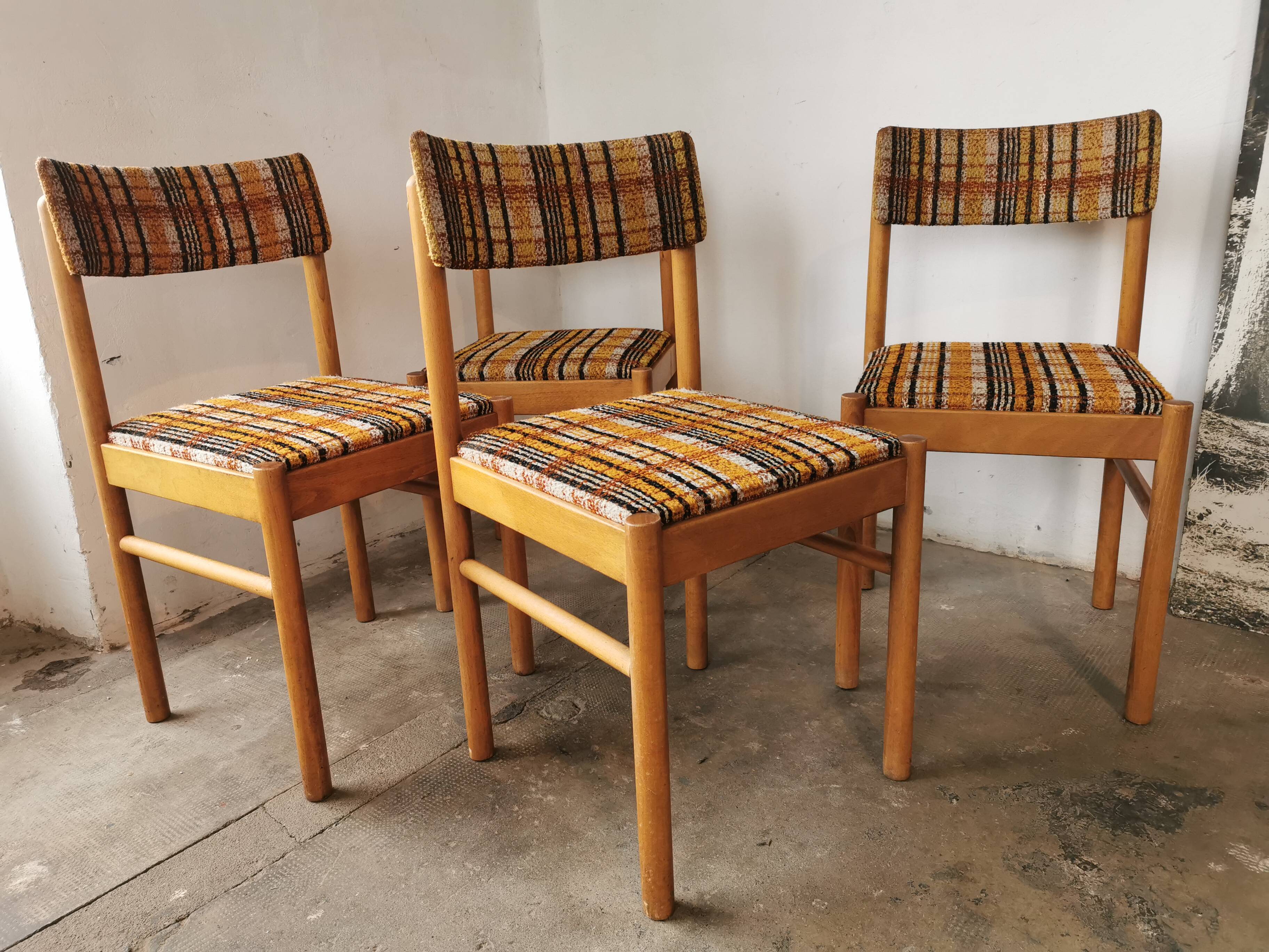Set of 4 Baumann chairs, 70s