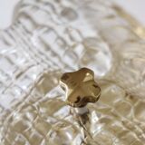 Pair of glass and brass wall lights by Carl Fagerlund for Orrefors, 1960.