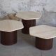 Three Gigogne Travertine coffee tables 1960