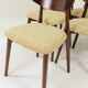 Set of 6 Modern Dining Chairs, Beech Wood Bouclè Green Upholstery