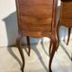 Pair of antique bedside tables with marble top and ceramic niche