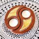 Double tealight candle holder YIN -YANG terracotta handmade decor Indonesia