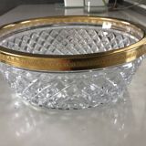 Glass and brass salad bowl
