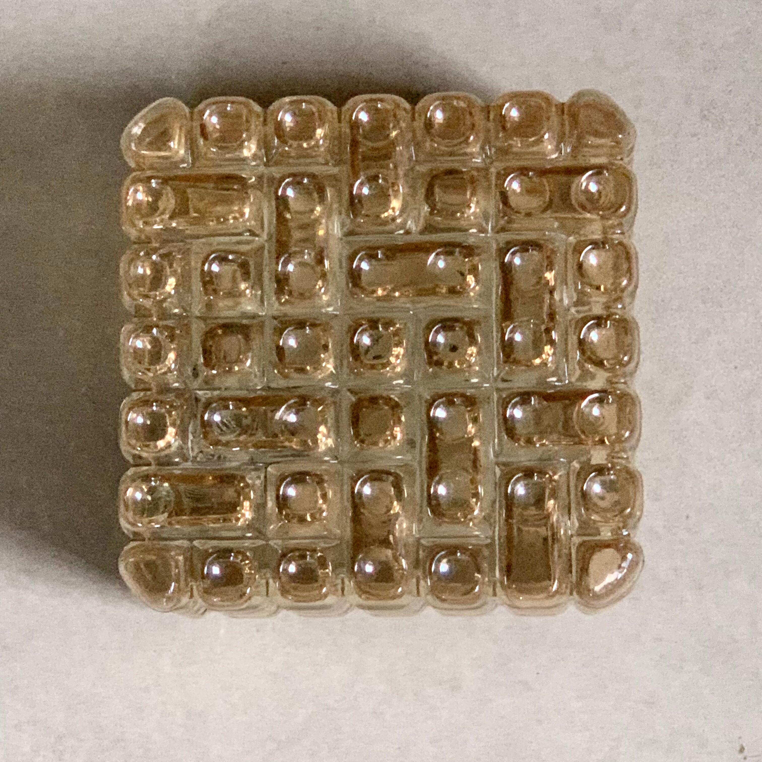 Vintage ceiling lamp bubble Erco amber glass