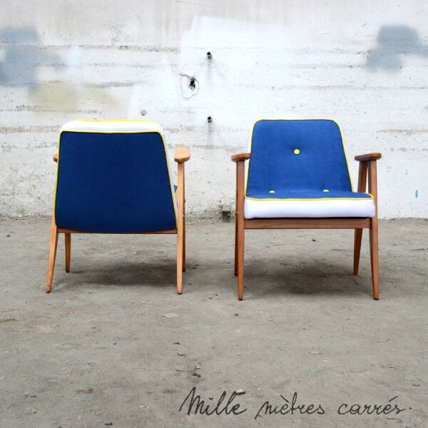 Polish design of the 50 - 70s icon designed by Józef Chierowski.  Completely renovated Chair