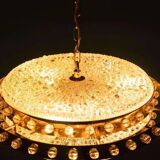 Midmod glass and brass suspension, Orrefors Sweden