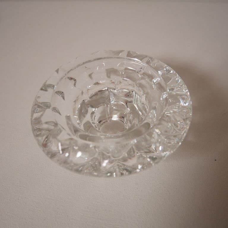 Set of 4 round candle holders in chiseled glass, Luminarc