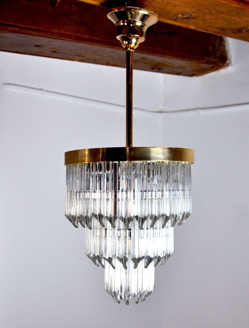 Lustre Venini 3 niveaux Italie 1970