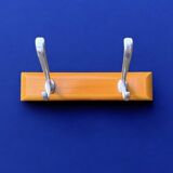 Vintage wooden wall coat rack - 2 hooks