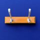 Vintage wooden wall coat rack - 2 hooks