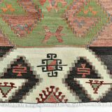 Red Blue Geometric Kilim Rug 112x207Cm SK 35319