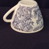 Set of six cups and saucers in opaline, vintage, RIVANEL