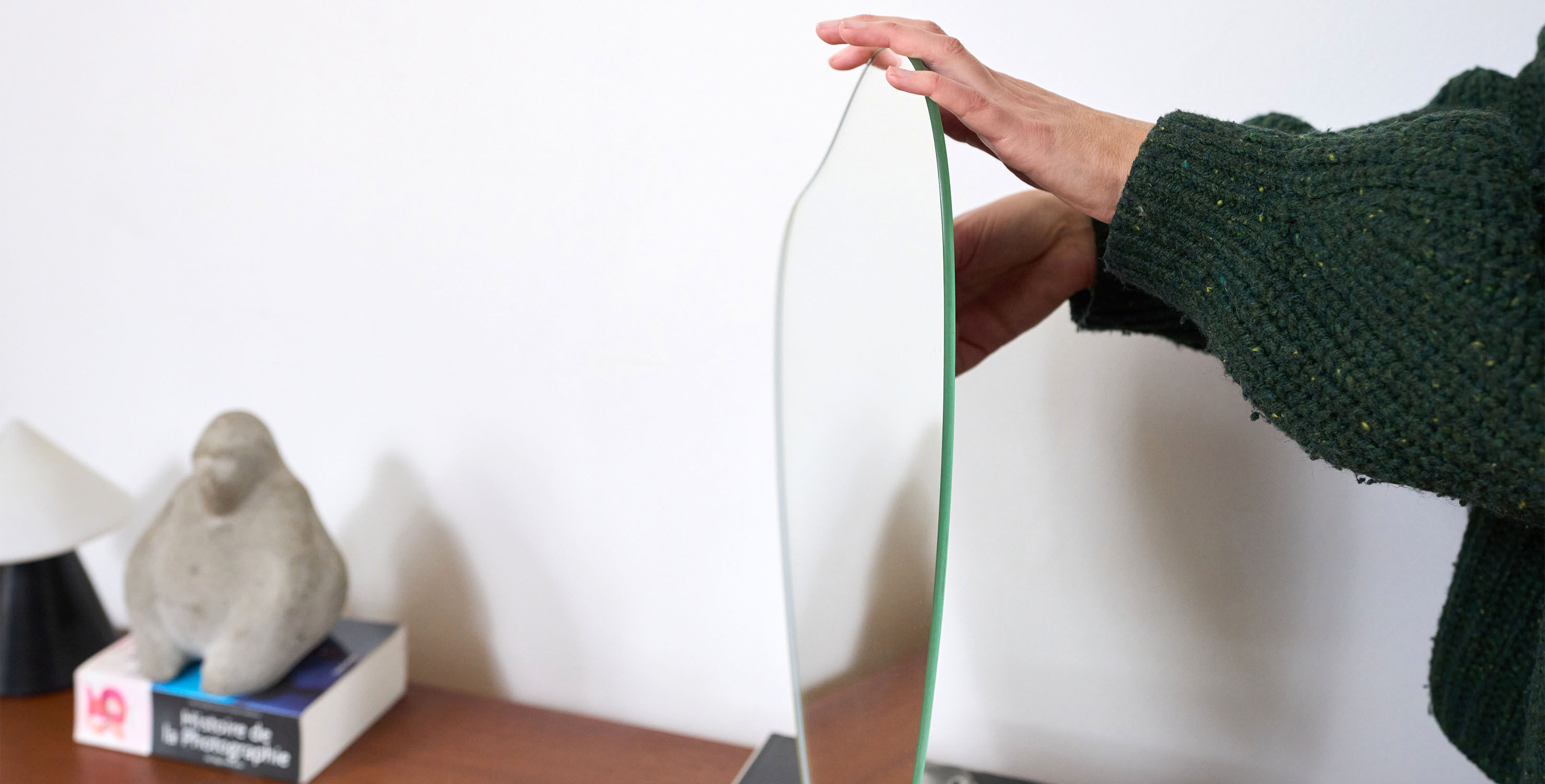 Vintage asymmetrical mirror, H51,5cm