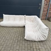 Ligne Roset Togo 3 places, 2 places et d'angle en velours côtelé beige