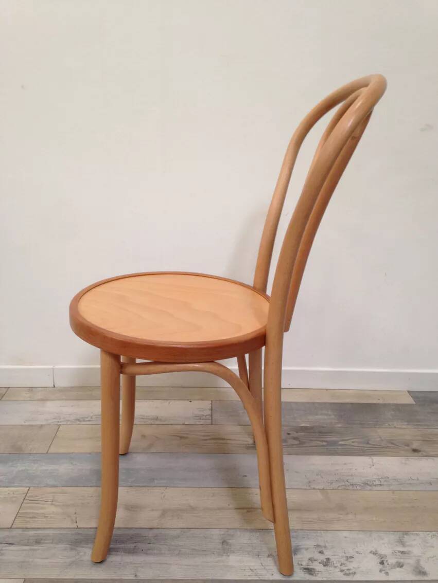Pair of curved wooden bistro chairs