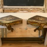 Paire de sellettes bois doré