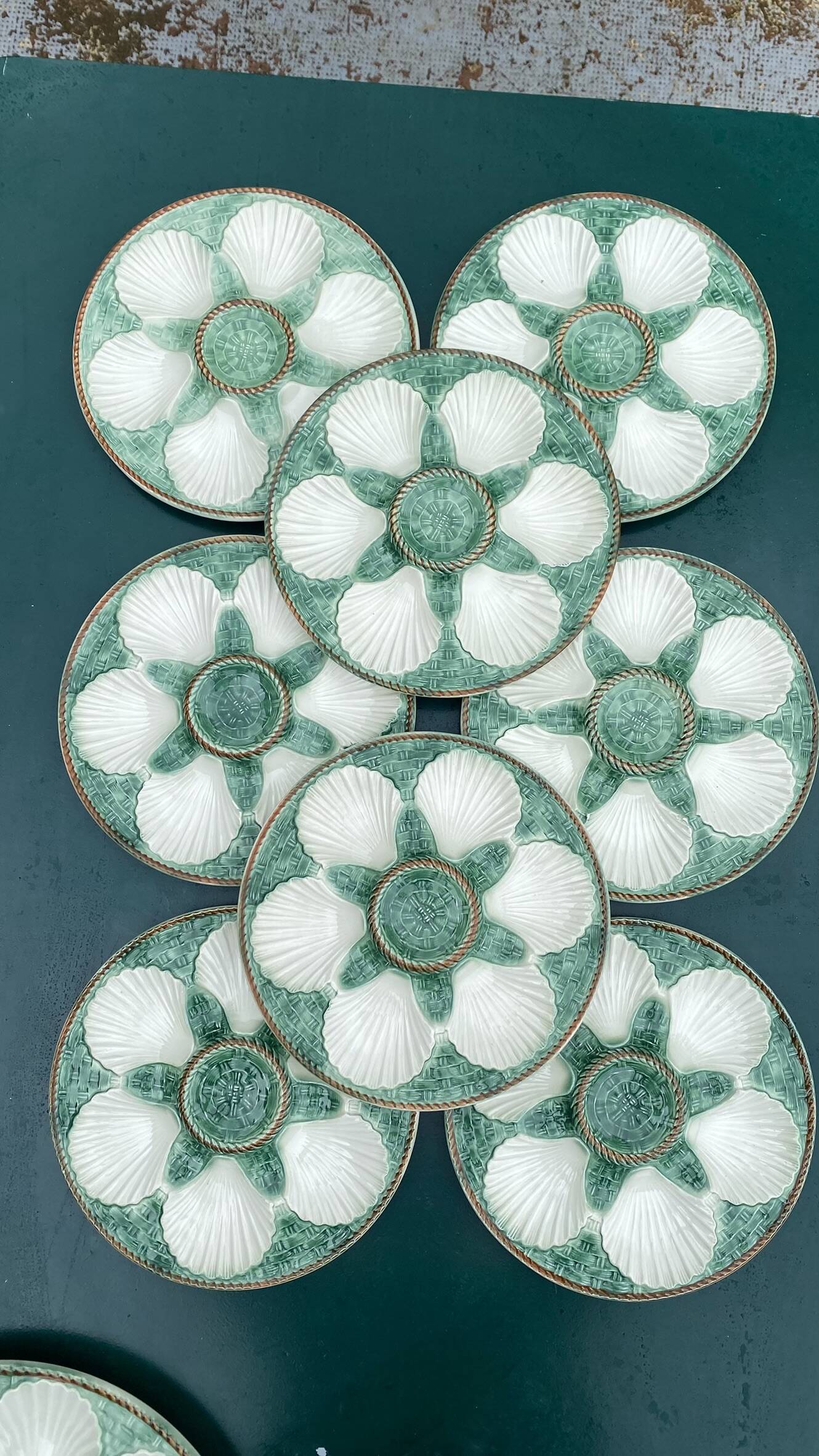 Vintage oyster service in majolica