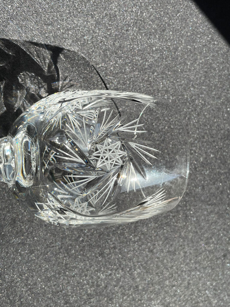 Cristal de Bohème - Verres à eau ou à vin (6) - Moderne milieu de siècle - Cristal taillé main