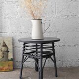 Rotin side table vintage 1960