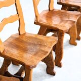 Brutalist dining chairs | vintage chairs | 1950s | oak
