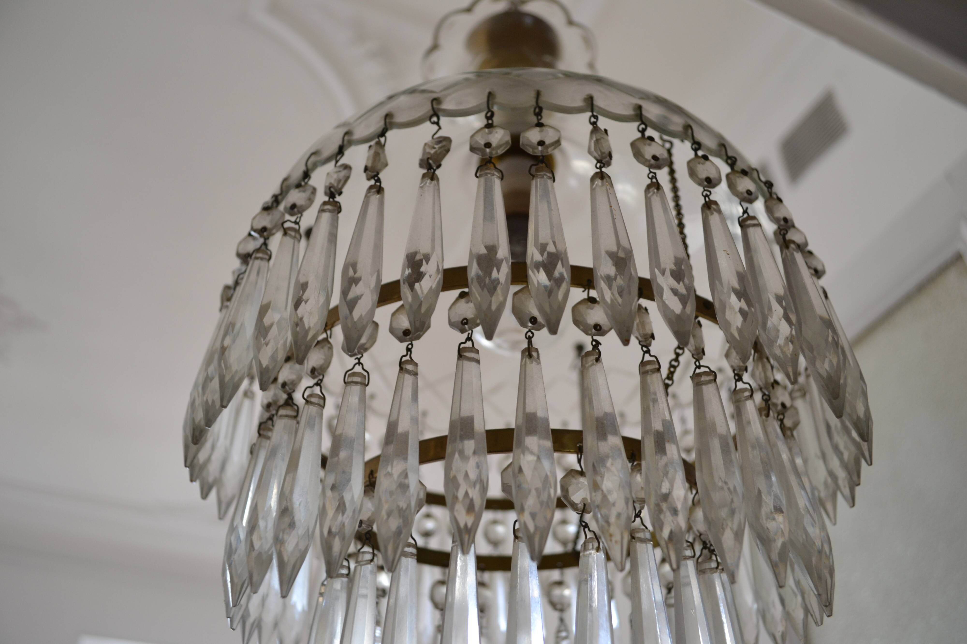 Vintage chandelier entirely made of crystal