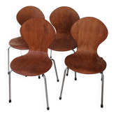 Ensemble 4 chaises scandinaves vintage