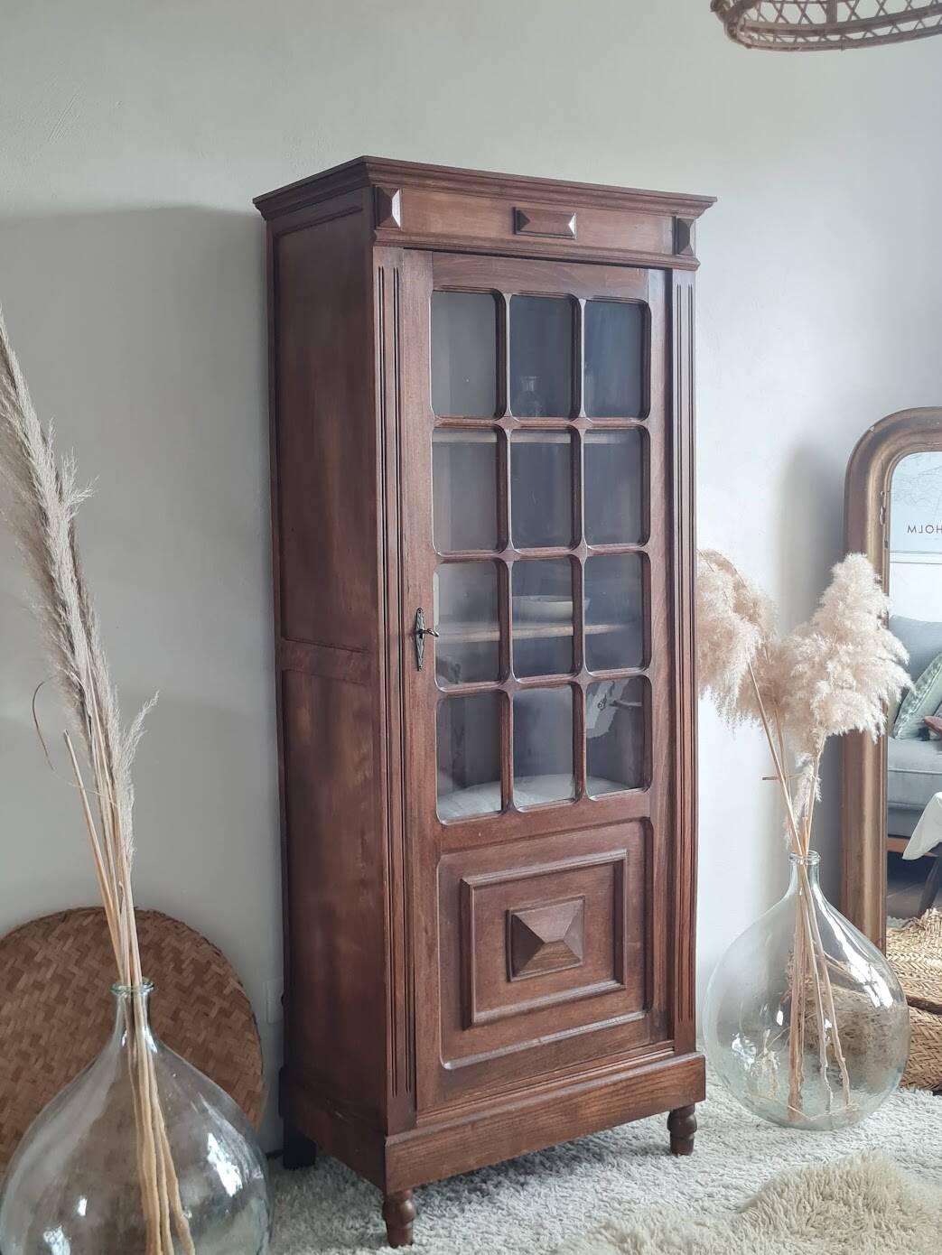 Antique glass-fronted Parisian wardrobe