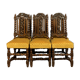 Set of 6 Renaissance oak hunting lodge chairs circa 1850