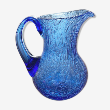 Carafe Biot blue color glass