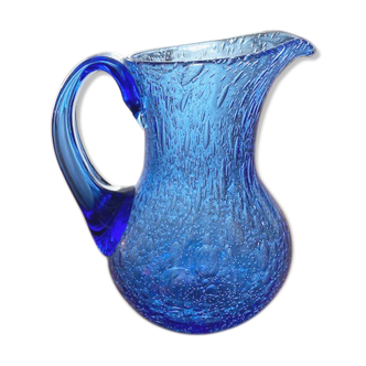 Carafe Biot blue color glass