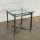 Vintage Neoclassical Side Table — Gun Metal & Brass Frame with Octagon