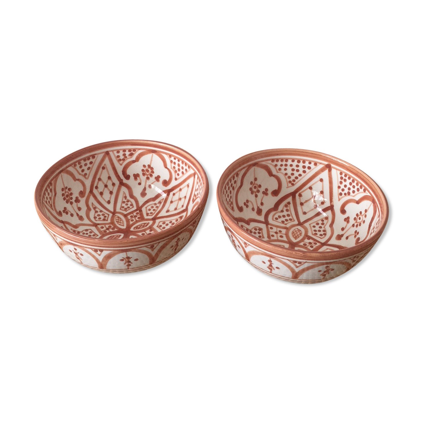 Lot of Bols/Salads Marocins terracota clear