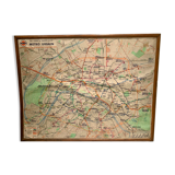 Authentic map of the Paris metro of the 70s