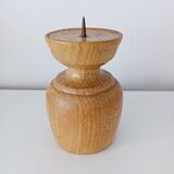 Set of 3 Scandinavian turned wooden candle holders