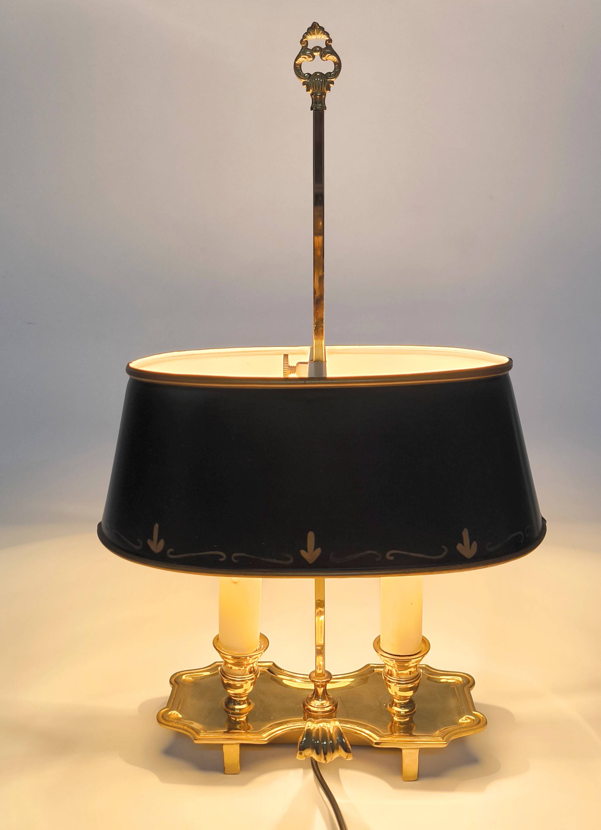 French hot water bottle lamp green and golden age 40